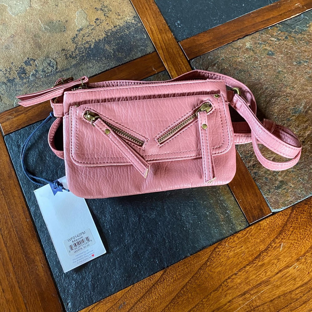 Wallflower, mauve, never used small purse